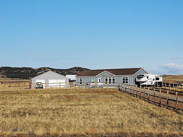 view of front of home with fence