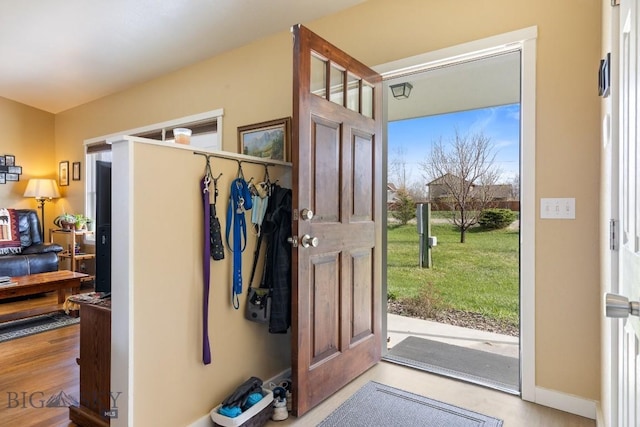 entryway featuring wood finished floors