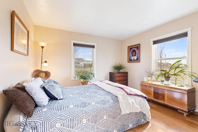bedroom with wood finished floors