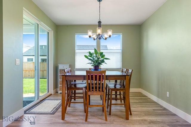1508 Deadwood Loop, Belgrade, MT 59714 - dining room with a chandelier, baseboards, and light wood-type flooring