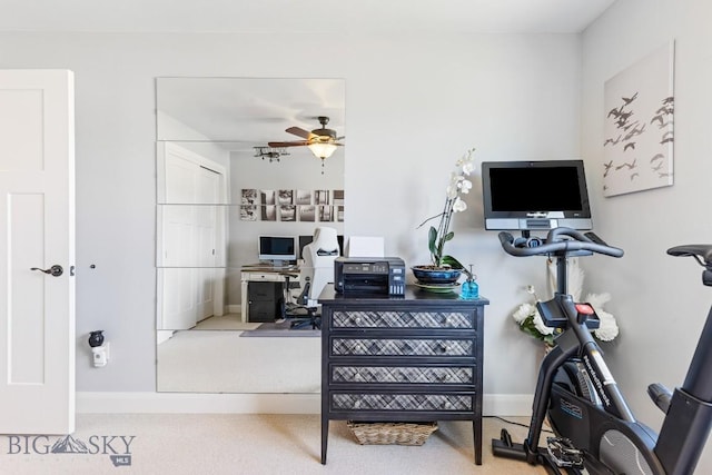1708 Drummond Blvd, Belgrade, MT 59714 - carpeted office featuring baseboards and ceiling fan