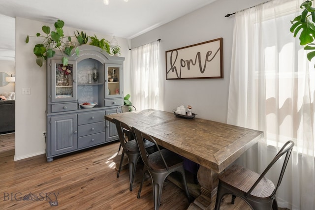 dining room featuring wood finished floors