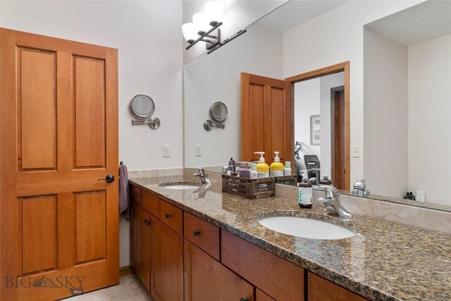268 Pine Creek Dr, Bozeman, MT 59718 - full bathroom with tile patterned flooring, a sink, and double vanity