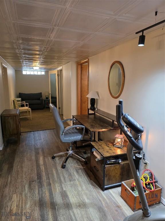 606 S Arizona, Dillon, MT 59725 - misc room featuring wood finished floors and an ornate ceiling