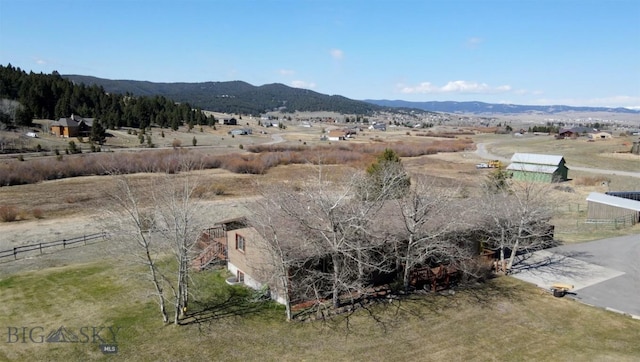 property view of mountains featuring a rural view