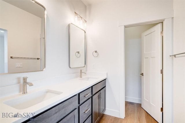1520 Cyril Way, Belgrade, MT 59714 - full bathroom with wood finished floors and double vanity