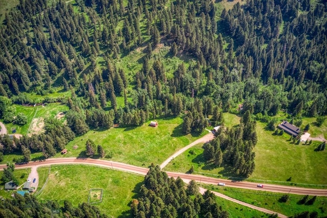 14470 Cottonwood Canyon Rd, Bozeman, MT 59718 - aerial view featuring a wooded view