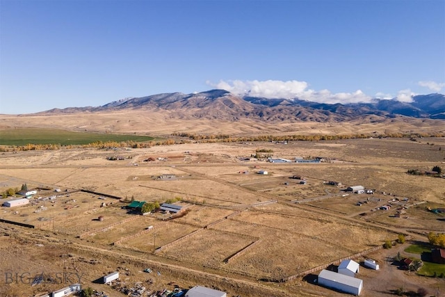 property view of mountains with a rural view and a desert view