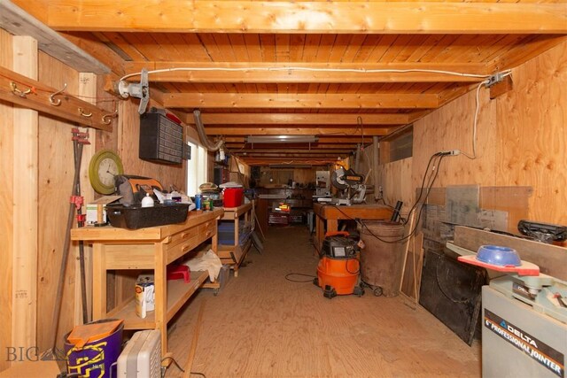 18 7m4r Rd, Sheridan, MT 59749 - unfinished basement featuring wood walls