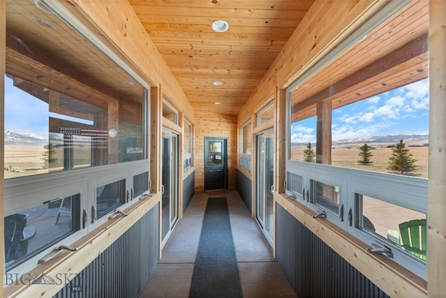 6 Browtine Ln, Ennis, MT 59729 - hall featuring dark carpet, recessed lighting, and wooden ceiling