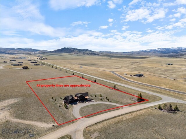 6 Browtine Ln, Ennis, MT 59729 - aerial view featuring a mountain view and a rural view