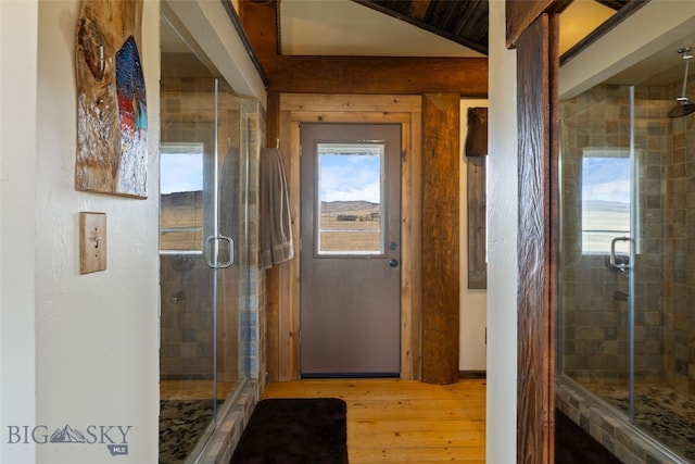 6 Browtine Ln, Ennis, MT 59729 - bathroom with wood finished floors and a shower stall
