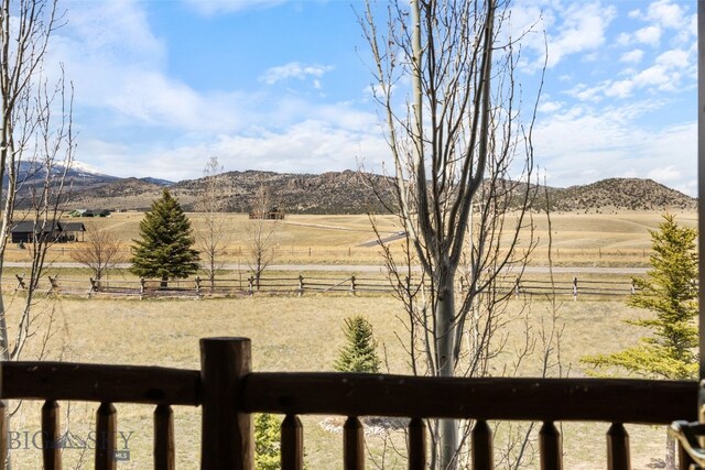 6 Browtine Ln, Ennis, MT 59729 - view of yard with a mountain view, a rural view, and fence