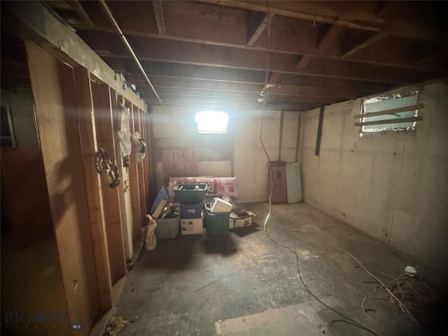 view of below grade area
