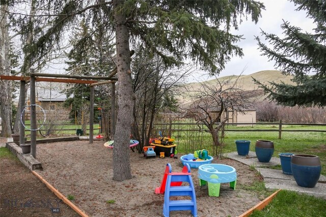 726 US Highway 10 W, Livingston, MT 59047 - view of jungle gym featuring a mountain view