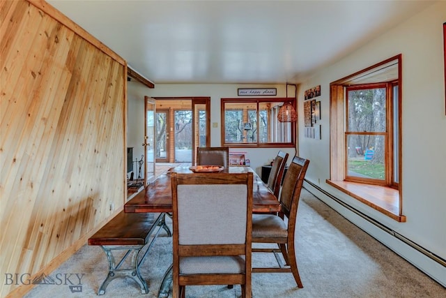 726 US Highway 10 W, Livingston, MT 59047 - dining space featuring baseboard heating and carpet floors