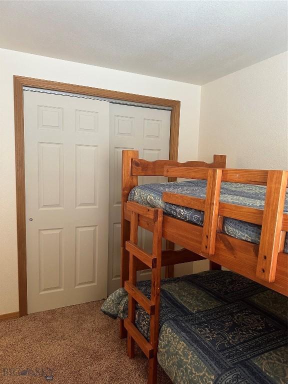 carpeted bedroom featuring a closet