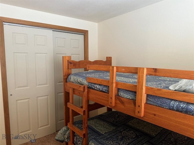 bedroom featuring carpet floors and a closet