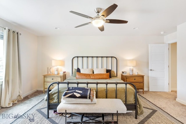 1307 Grover Ln Unit B, Belgrade, MT 59714 - bedroom with baseboards, carpet flooring, and a ceiling fan