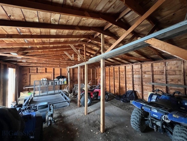 820 Lexington Ave, Butte, MT 59701 - miscellaneous room with a garage and vaulted ceiling
