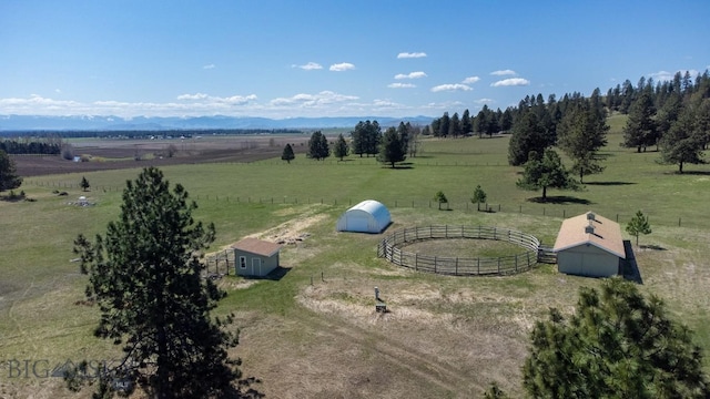 bird's eye view with a rural view