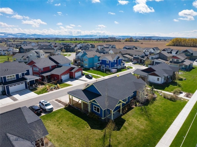 drone / aerial view with a residential view