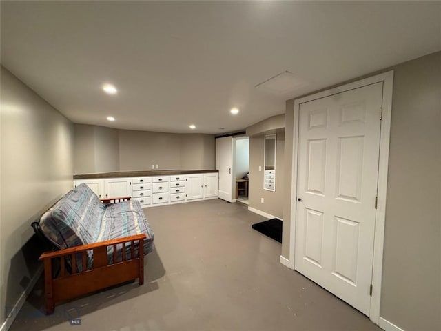 216 W 2nd Ave, Big Timber, MT 59011 - sitting room with recessed lighting, baseboards, and concrete floors