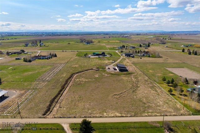 bird's eye view with a rural view