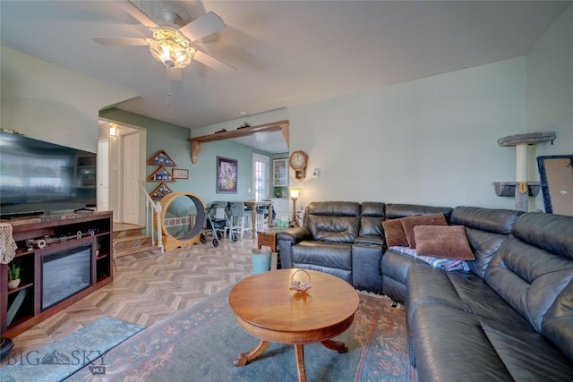 623 N Grand Ave, Bozeman, MT 59715 - living room with a ceiling fan