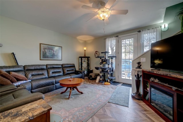 623 N Grand Ave, Bozeman, MT 59715 - living area featuring ceiling fan