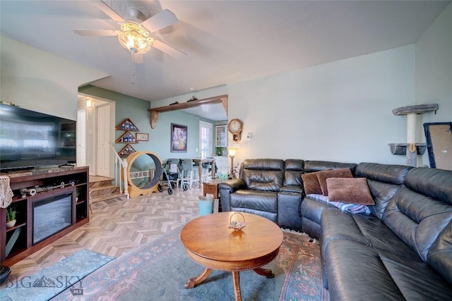 623 N Grand Ave, Bozeman, MT 59715 - living area with a ceiling fan