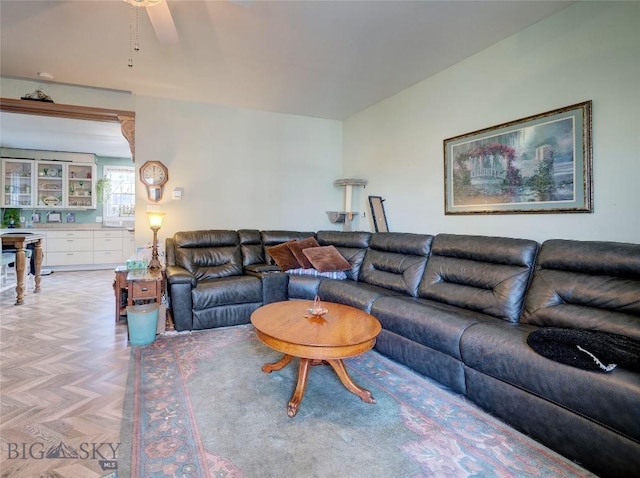 623 N Grand Ave, Bozeman, MT 59715 - living room with a ceiling fan