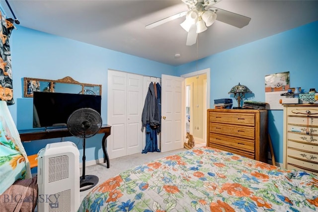 623 N Grand Ave, Bozeman, MT 59715 - carpeted bedroom featuring baseboards, ceiling fan, and a closet