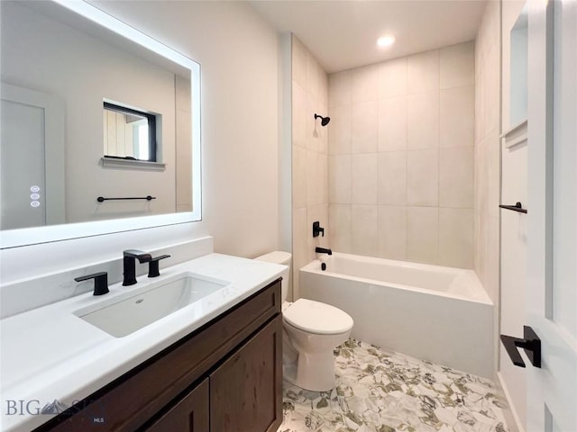 51 W Granite Peak, Bozeman, MT 59718 - full bath with toilet, vanity, shower / tub combination, and recessed lighting