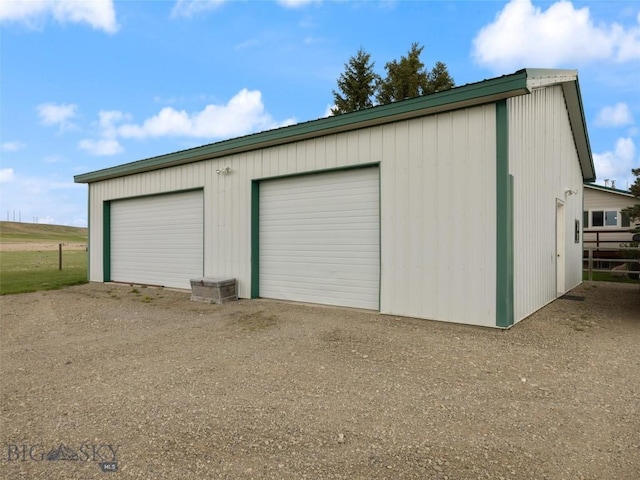 view of detached garage