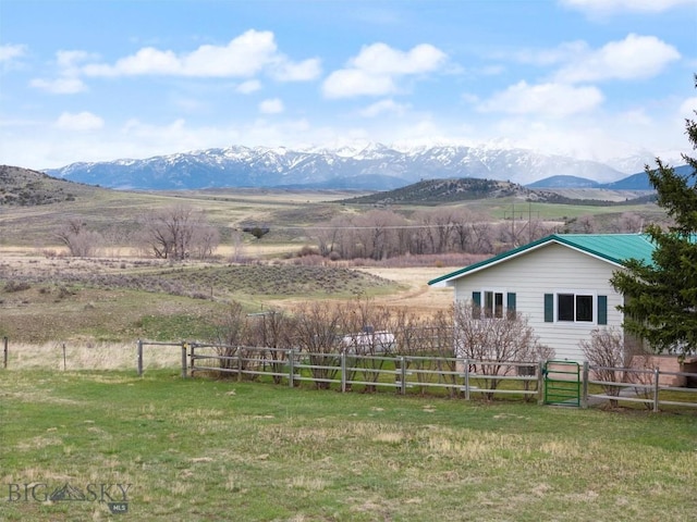 view of mountain feature featuring a rural view