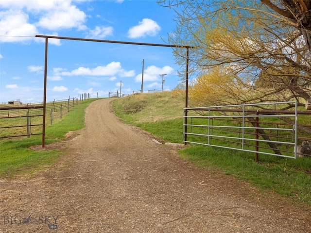 view of road featuring a rural view