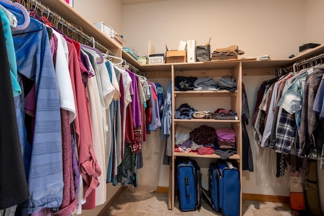 view of walk in closet