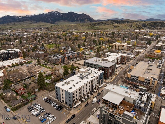 aerial view with a mountain view