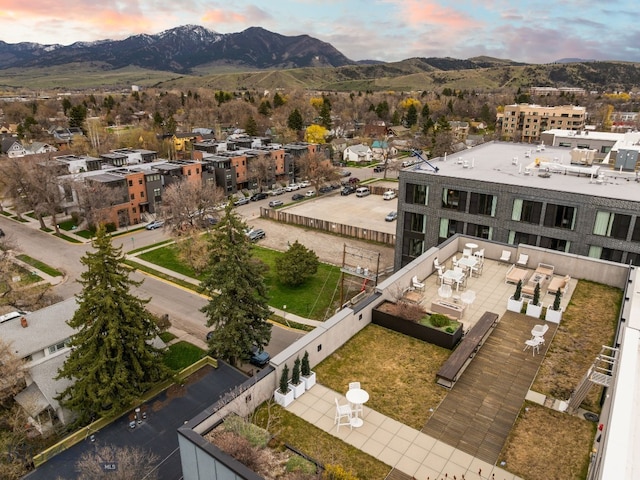 aerial view with a mountain view
