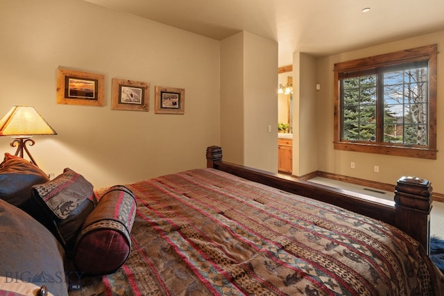 bedroom with visible vents