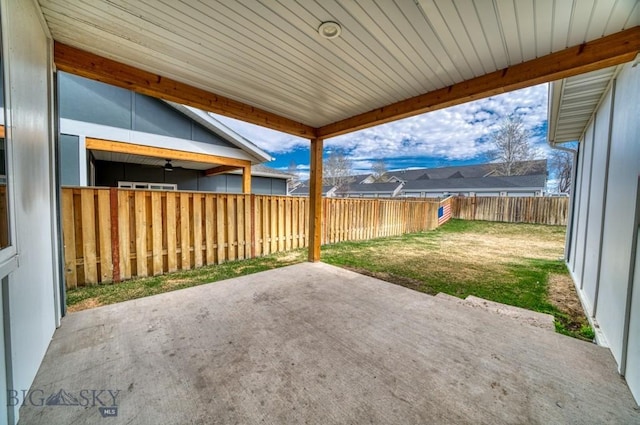 view of patio featuring a fenced backyard