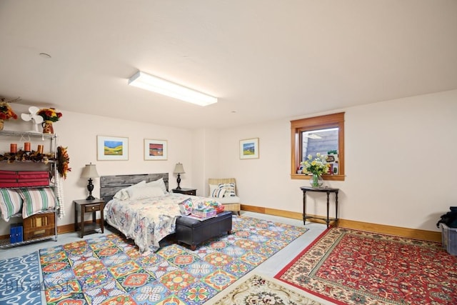 bedroom with baseboards