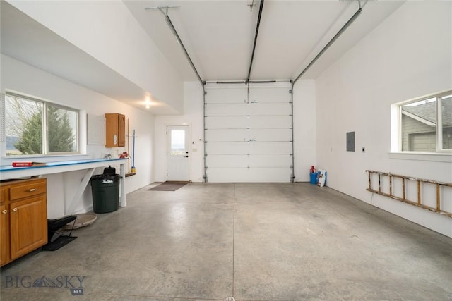 garage with electric panel