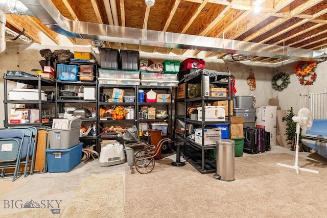 view of storage area