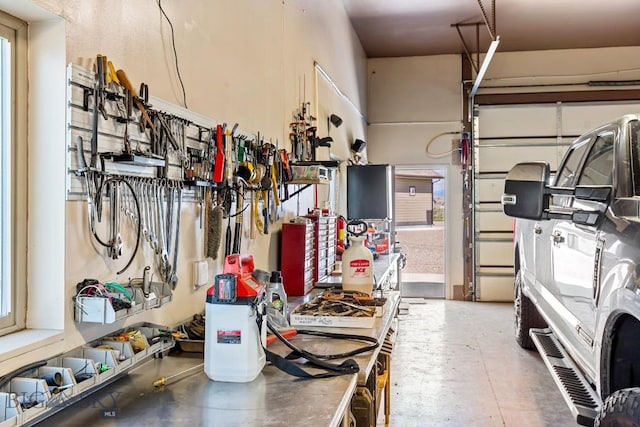 view of garage