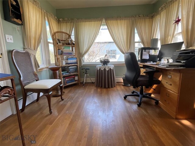 5 1st St W, Whitehall, MT 59759 - office space featuring wood finished floors and a baseboard radiator