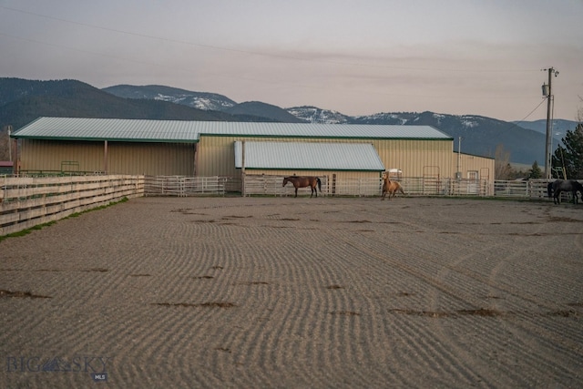 8265 Fowler Ln, Bozeman, MT 59718 - view of indoor horse riding arena with a mountain view