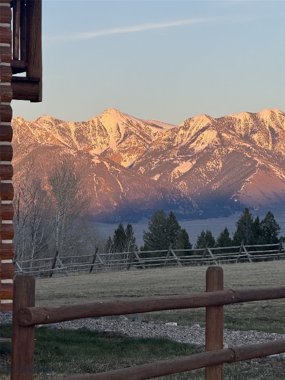 property view of mountains featuring a rural view
