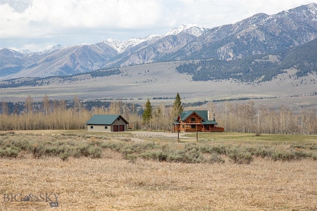 view of mountain feature featuring a rural view